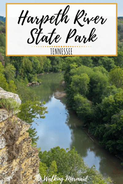 harpeth river view from top of a bluff mountain near nashville tennessee overlay