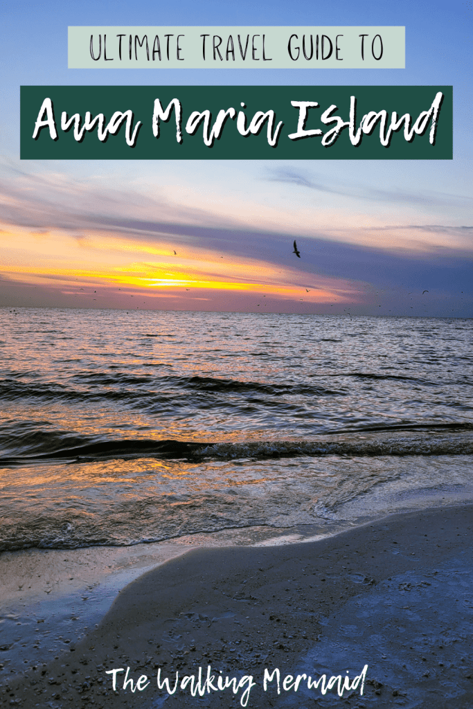 Sunset view at the beach in Anna Maria Island. Posted and linked to Ultimate Travel Guide to Anna Maria Island. 