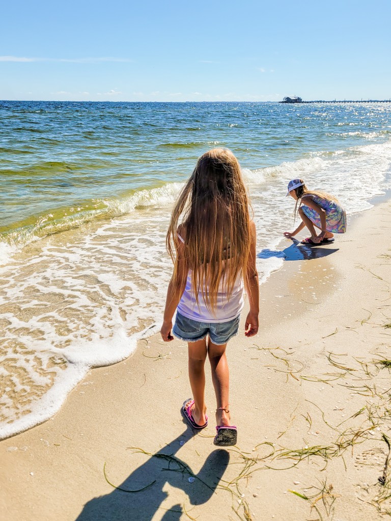 kids playing at the Bayfron Park beach in Anna Maria Island