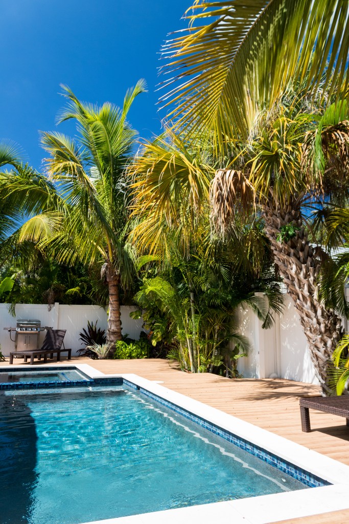 The pool at Captain's Quarters Anna Maria Island Vacation Rentals. 