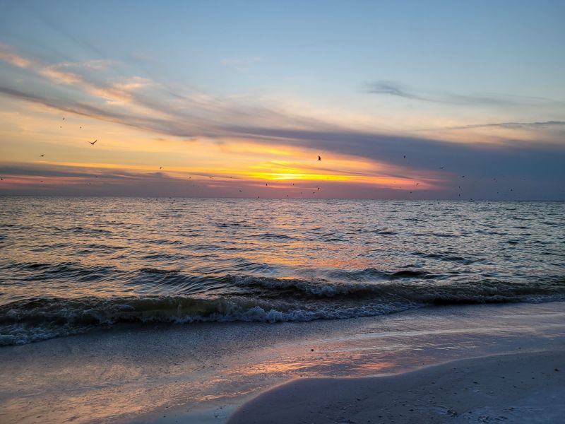 sunset at cortez beach in anna maria island bradenton beach florida