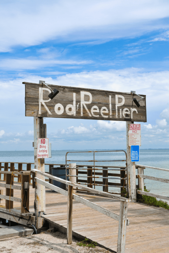 Photo of the entrance of Rod and Reel Pier and Restaurant. 