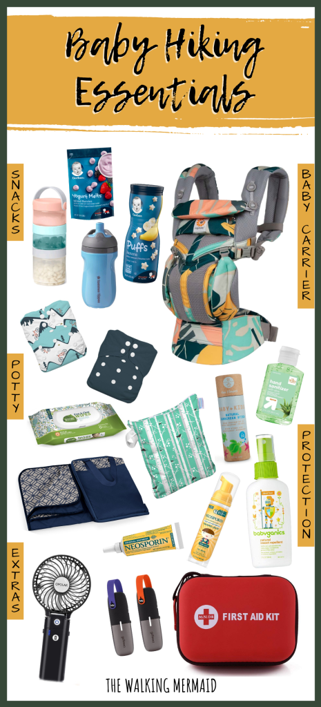 infographic packing list of baby hiking essentials