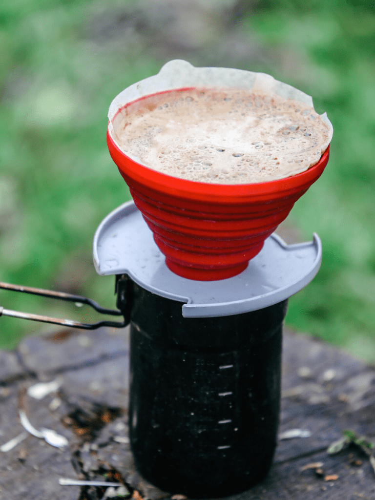 single pour over brew setup Brewing Coffee Outdoors