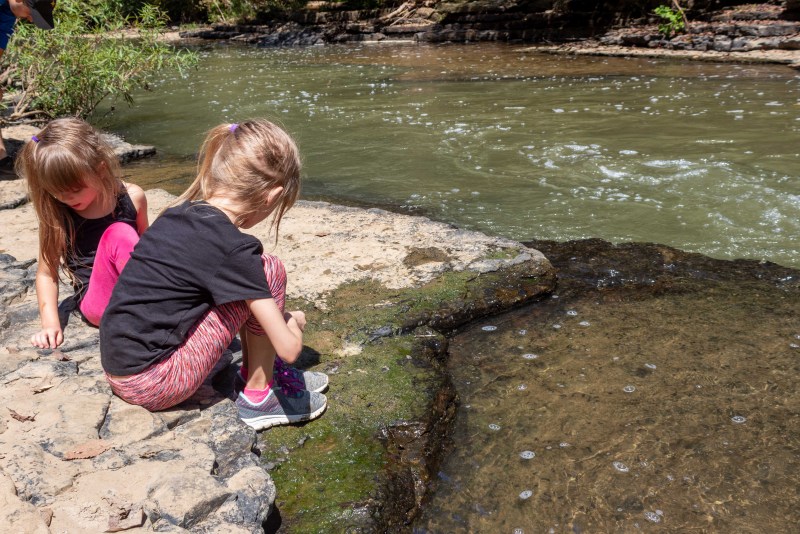 hiking with kids taking a break