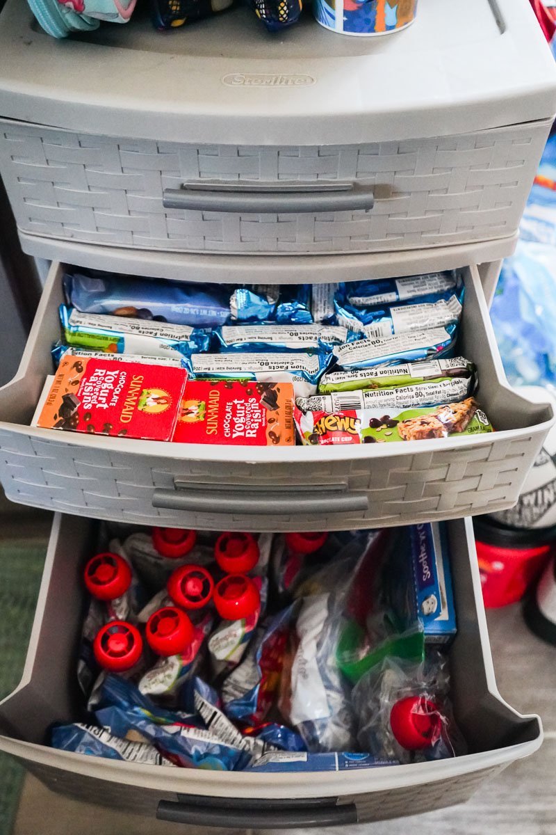 storage solutions for a camper kitchen. snack storage ideas for a small rv kitchen.