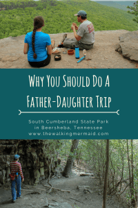 father daughter backpacking trip south cumberland state park tennessee