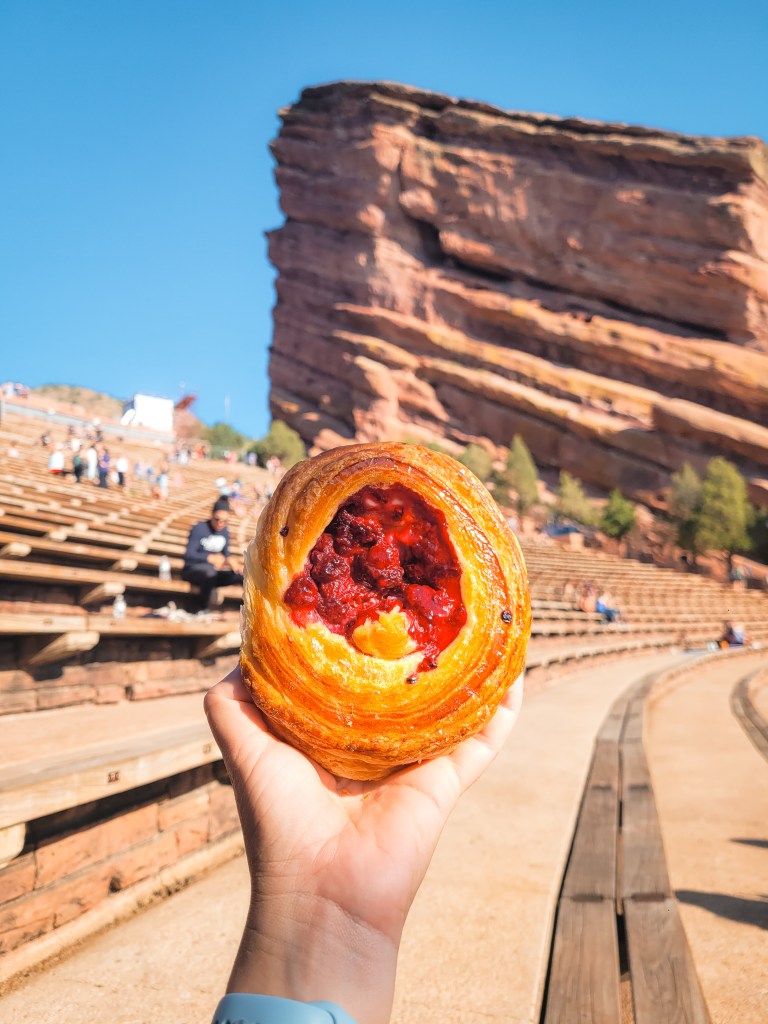 Delicious rasberry danish from Trompeau Bakery in Morrison close Denver, Colorado. 