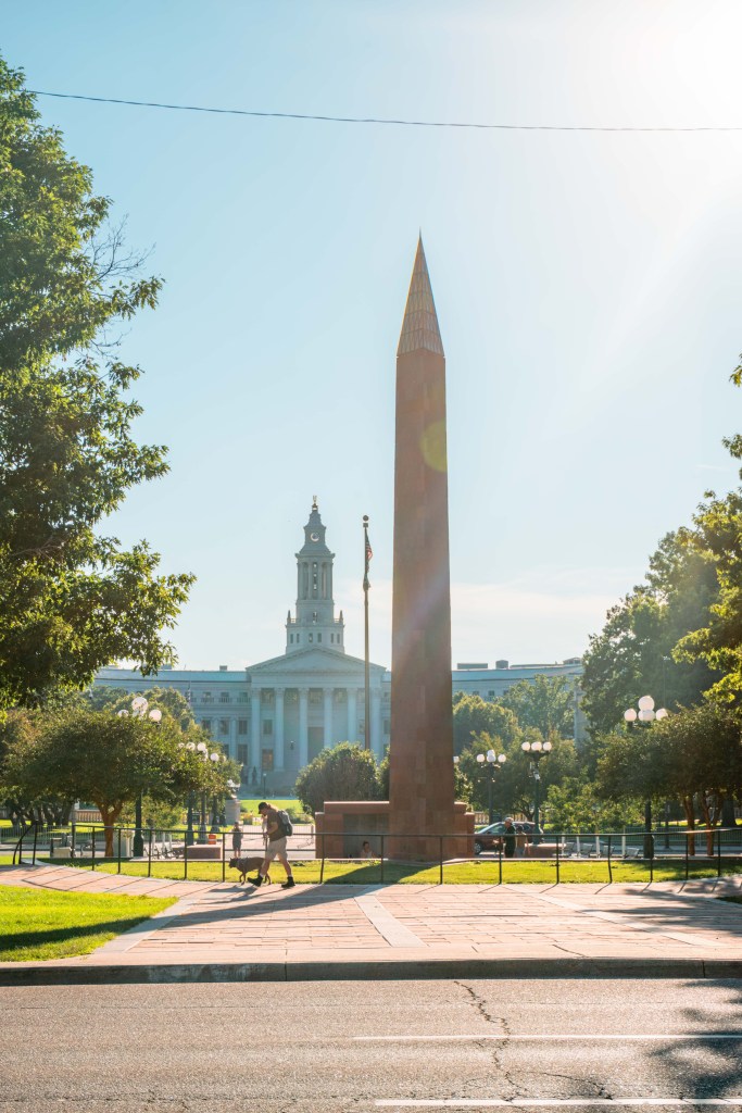 Historic park and Liberty Hall in Denver, Colorado