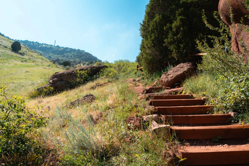 hiking trail at Red Rocks Amphitheater and Park in Morrison close to Denver, Colorado. 