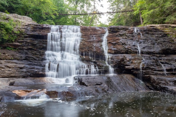 Fall Creek Falls State Park Tennessee waterfall cascade suspension bridge