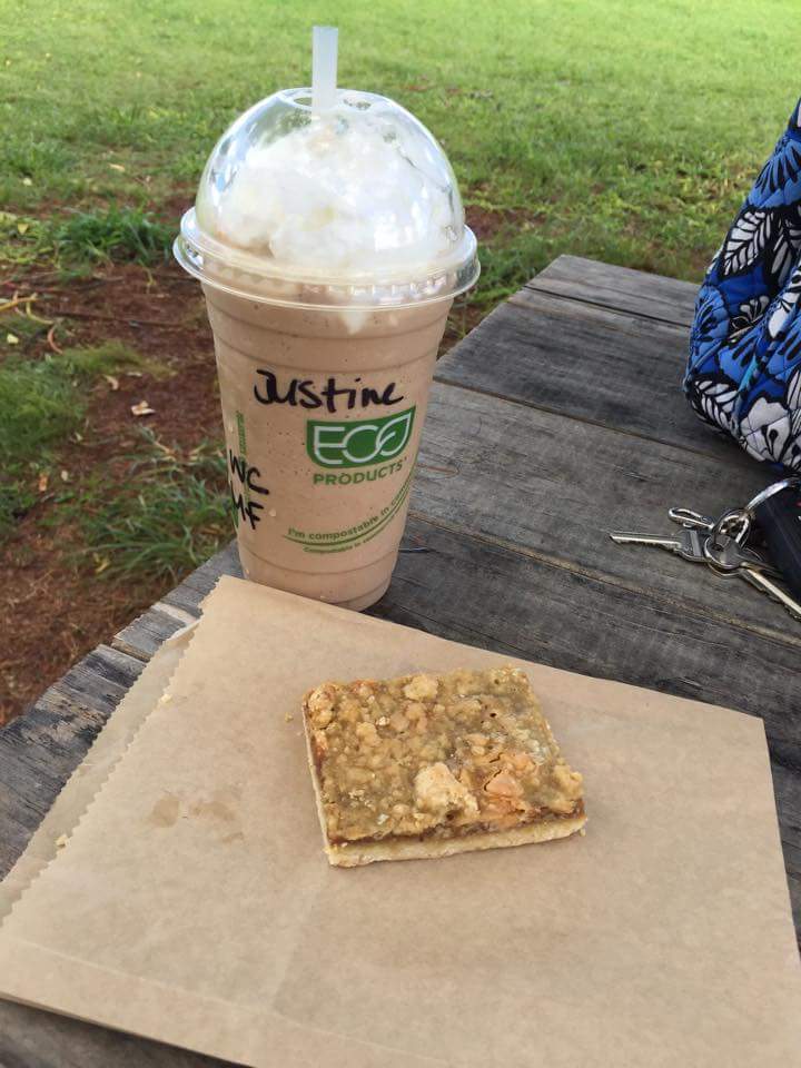 Delicious coffee frappe and a baked treat from Green Coffee Farms in Wahiawa. Posted on a travel guide that features the best things to do with kids on Oahu, Hawaii. 