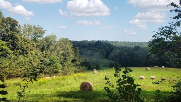 hay bales at the field greenway in clarksville tennessee