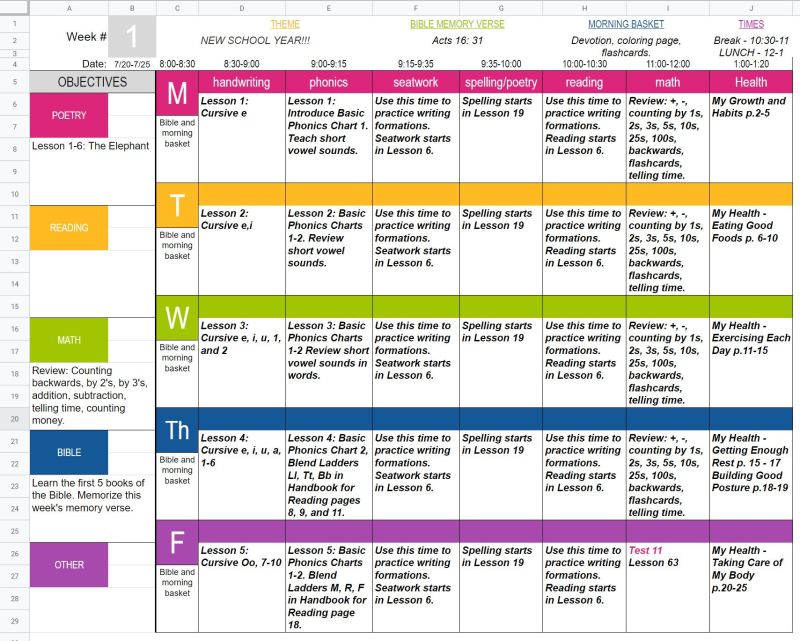 homeschooling planner google excel teachers pay teachers