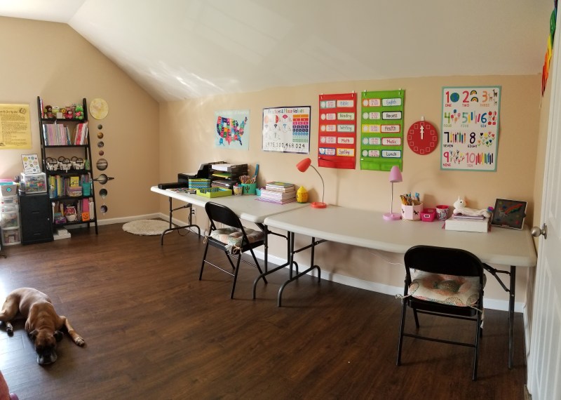 Homeschool Room set up organization reveal