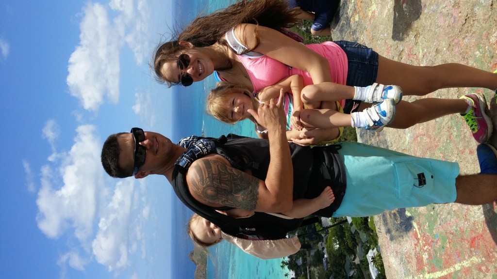 family photo at the first pillbox at Lanikai pillbox hike.