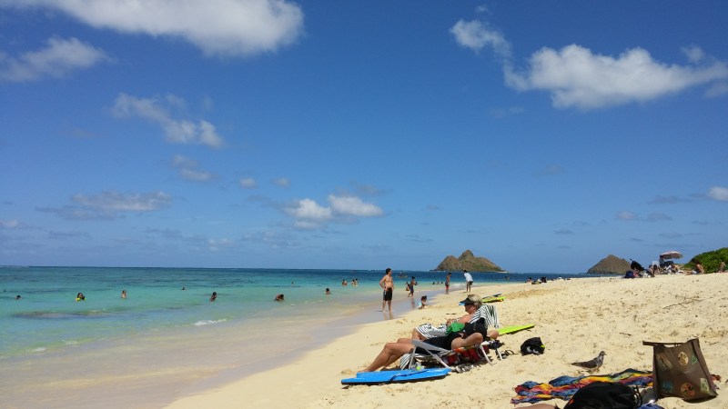 lanikai beach ocean view of kailua beach park at oahu hawaii