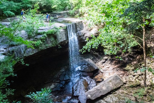 Laurel Falls Stone Door waterfall over cliff tennessee