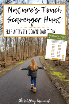 natures touch scavenger hunt sensory play outside outdoors pin image the walking mermaid