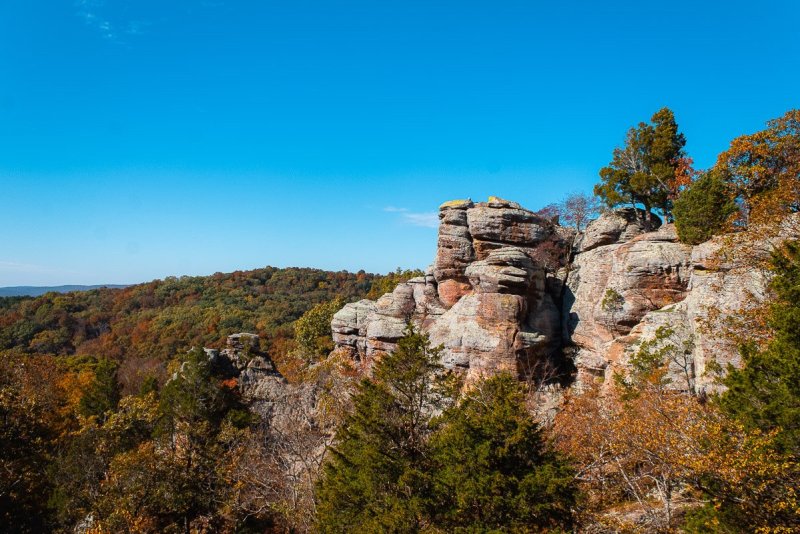 Rock formations at Garden of the Gods in Illinois