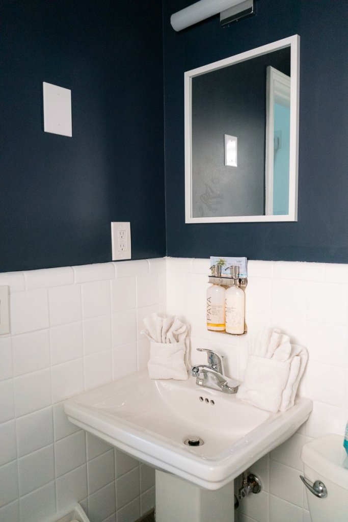 Bathroom at the Tahitian Beach Resort in Treasure Island, Florida