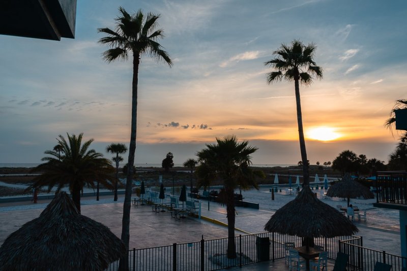 Balcony view from the Tahitian Beach Resort in Treasure Island, Florida.