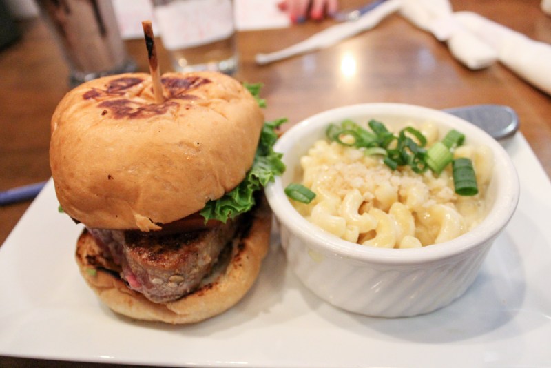 Burger Republic burger and mac and cheese.