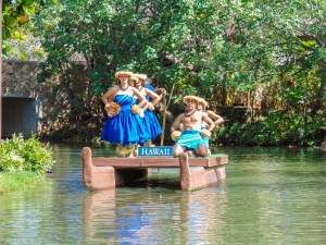 Village of Hawai'i canoe pageant at The Polynesian Cultural Center.