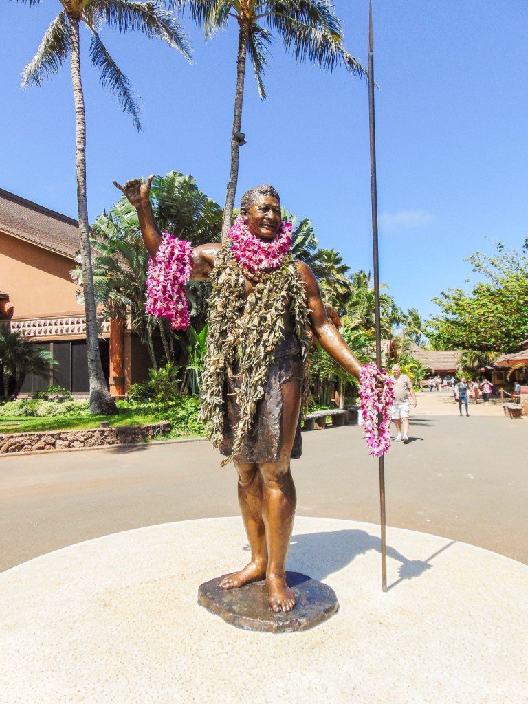 Statue at The Polynesian Cultural Center in Oahu, Hawaii. 