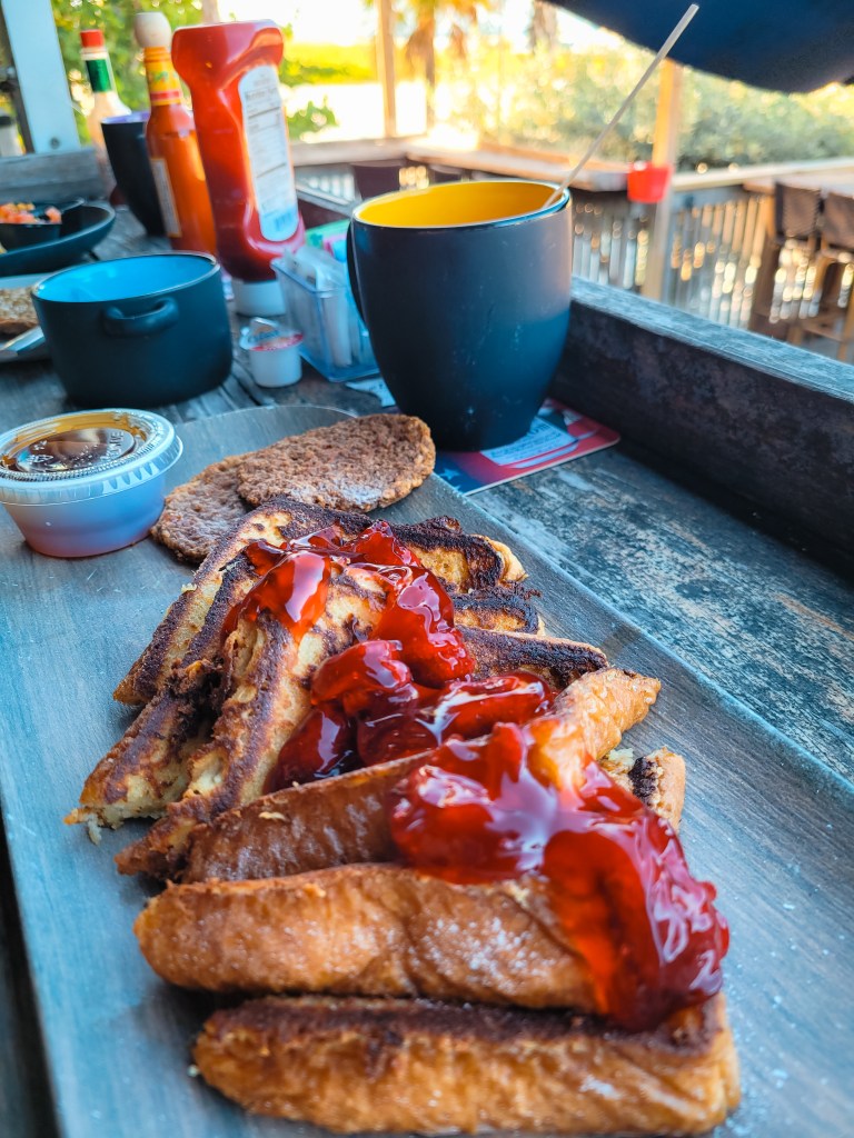 Strawberry french toast and coffee from Sloppy Joe's