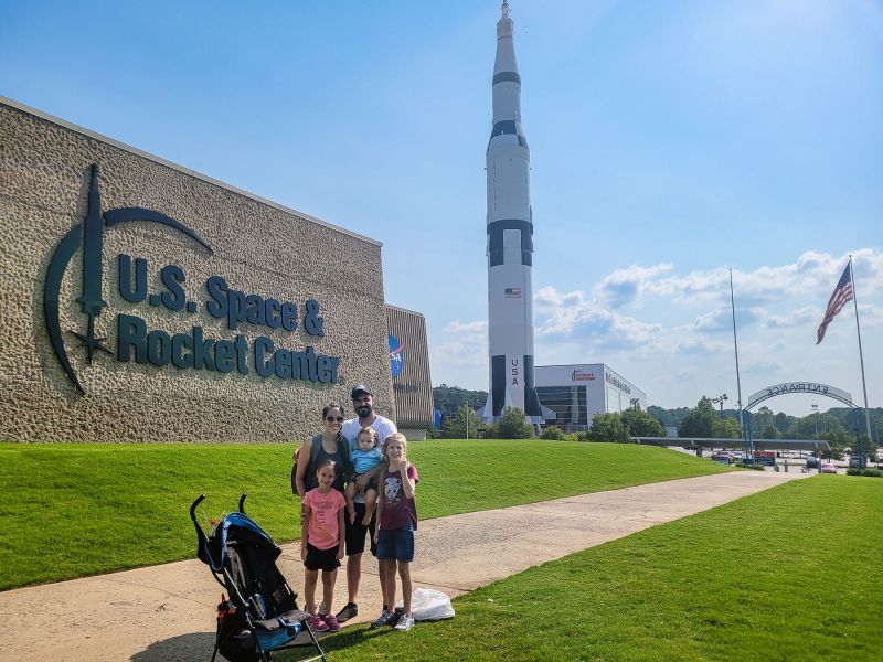 Family picture at the US Space and Rocket Center