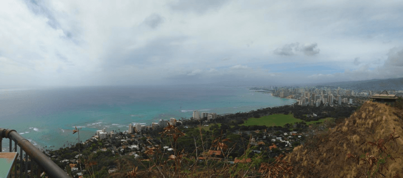 Diamond Head Crater Trail hike in Honolulu Hawaii. Easy hikes in Oahu for beginners