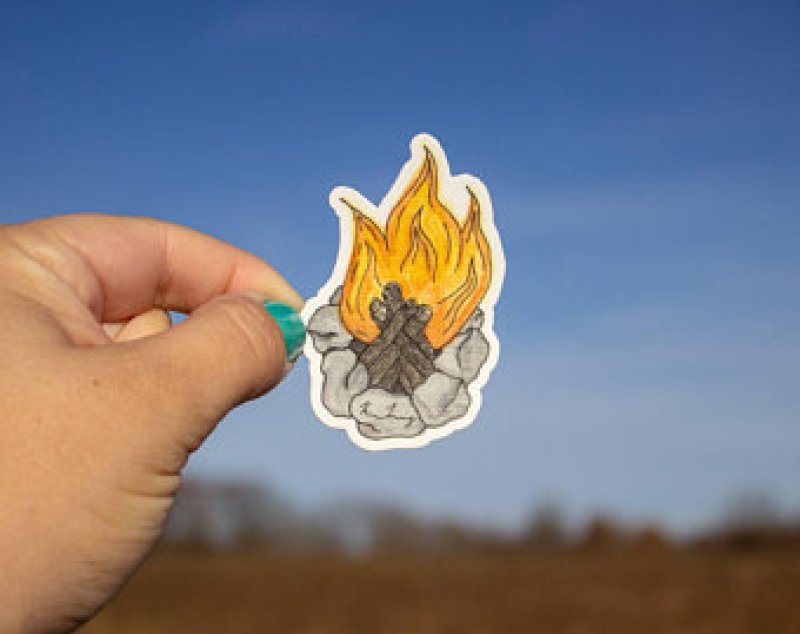 campfire sticker hammock momma kieara lonning etsy shop