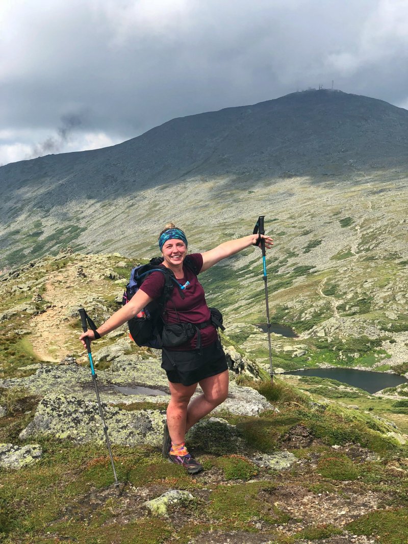 Photo of Avery Hayden a through hiker that hiked the Appalachian Trail. Posted on a eco-friendly hygiene guide for outdoorsy women where she shares her best hygiene tips on the Appalachian Trail. 