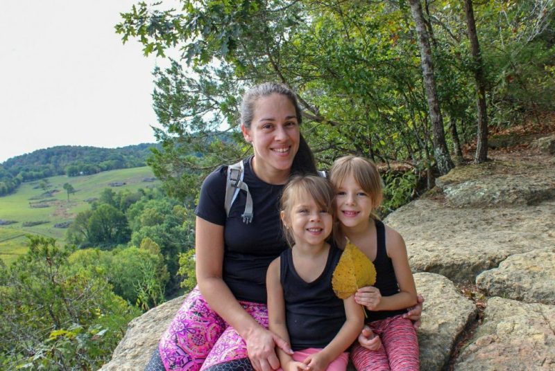 mom and daughter hiking kids harpeth river state park