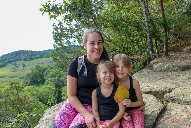 mom and daughter hiking kids harpeth river state park